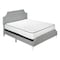 Monarch Specialties Bed, Queen Size, Bedroom, Upholstered, Grey Linen Look, Chrome Metal Legs, Transitional I 6035Q - alternate 1